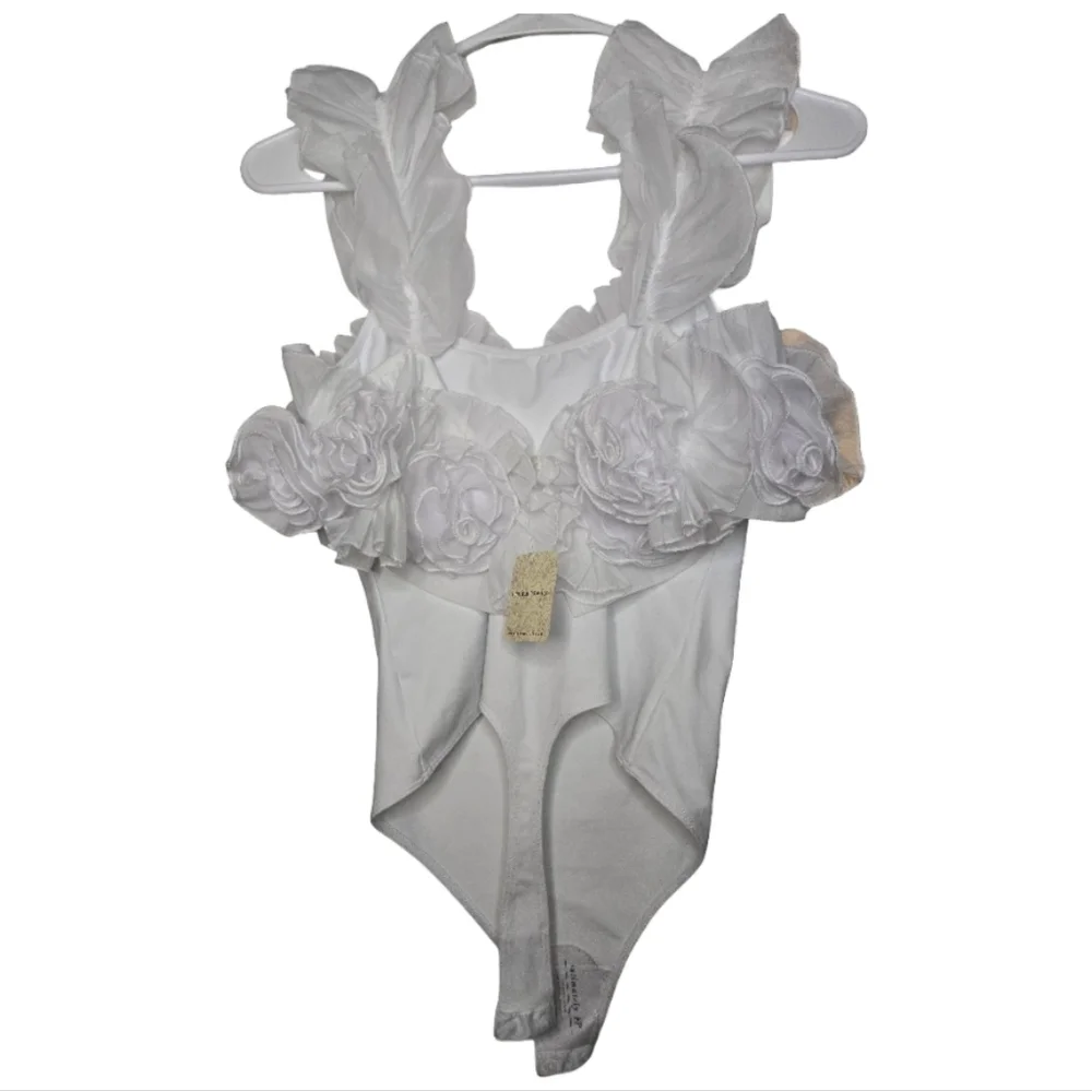 Free People Floral Ruffle Bodysuit - Picture 2 of 4